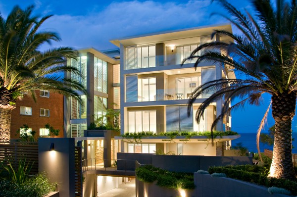 The Coast luxury apartment development at night